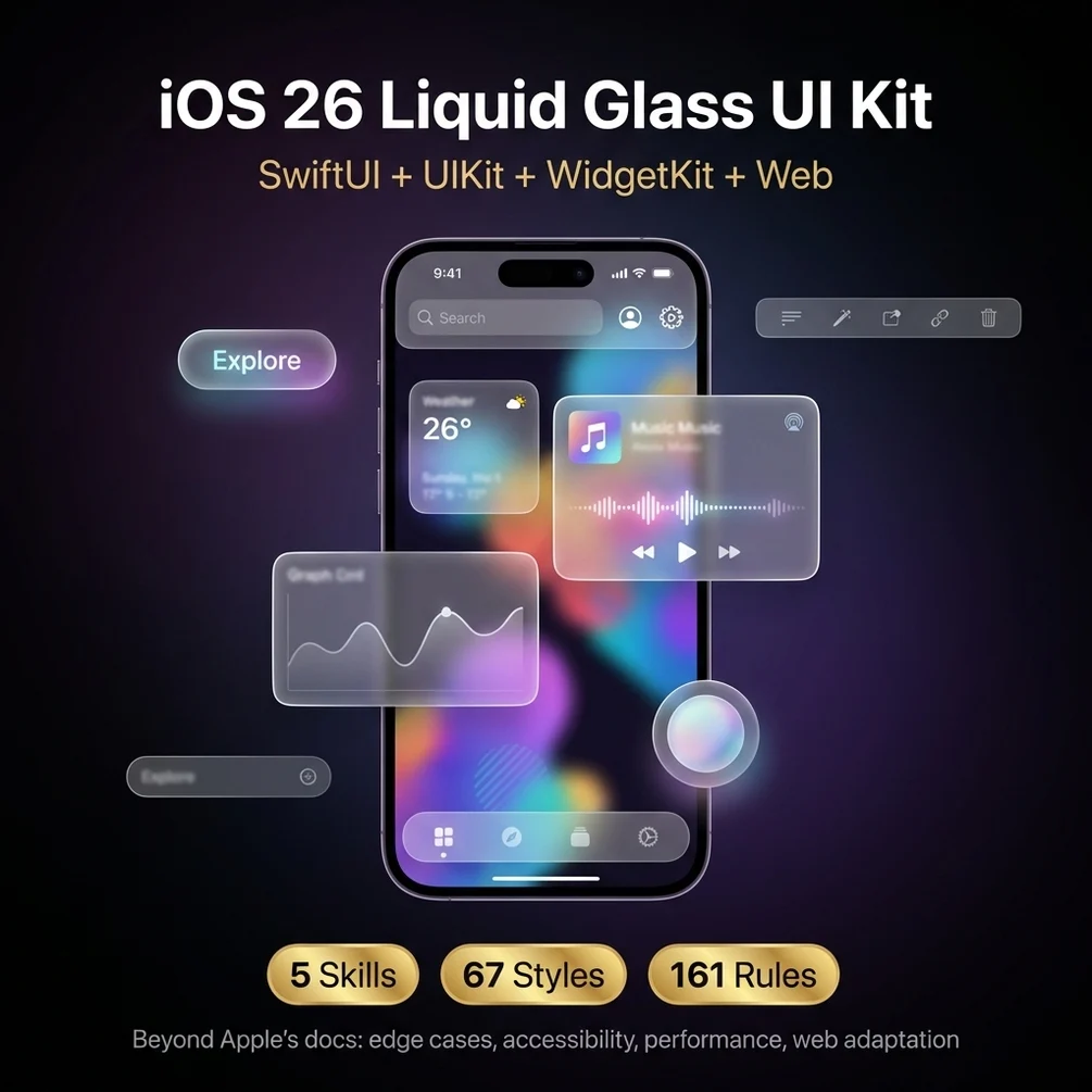 iOS 26 Liquid Glass UI Kit